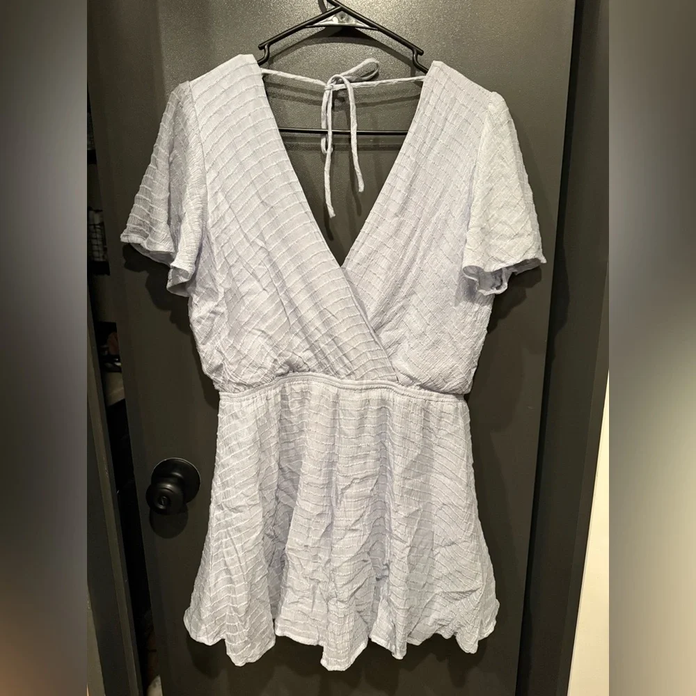 Altar'd State Light Blue Textured Romper - Picture 2 of 3